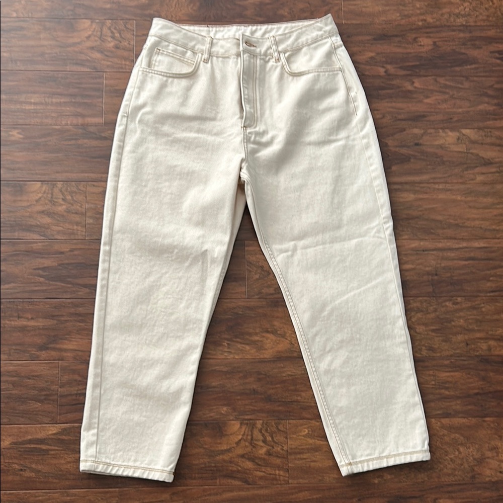 Cream High-Waisted Pants